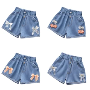 Spring & Summer New Style Kids’ Denim Suspender Shorts Versatile Casual Pants Stylish & Trendy Overalls