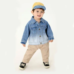 Spring and Autumn Baby Denim Boys Fashion Jacket Coats Cartoon Fashion Outer Coat for Children Kids Casual Ombre Jackets