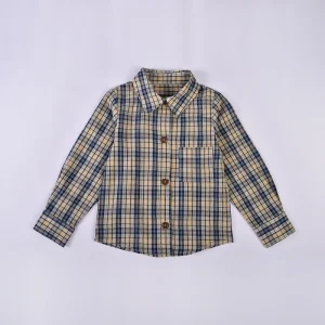Spring and Autumn Boys 100% Cotton Striped Polo Shirt with Simple Style
