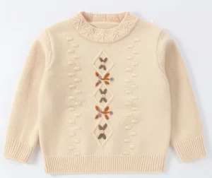 Spring and Autumn Girls Knitted Sweater Long Sleeve Cotton Infant Pullover Baby Clothes