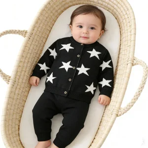 Spring and Autumn Infant Knitted Cardigan Coat Boys Sweater Jacket Spring Cotton Knit Baby Clothes