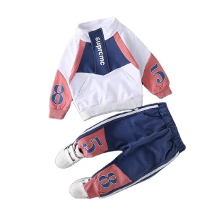 Spring and Autumn Korean Fashion Sport Clothe Boys Kids Track Suits Set
