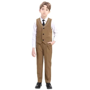 Spring and Summer Children’s Waistcoat Suit Children’s Vest Set Piano Host Performance Boys Dress Boys Three piece Set