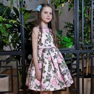 Stilnyashka 13295 15 Stylish Casual Girl’s Clothing kid Clothing Girls Dresses Printing Flower Girls’ Dresses for Girl