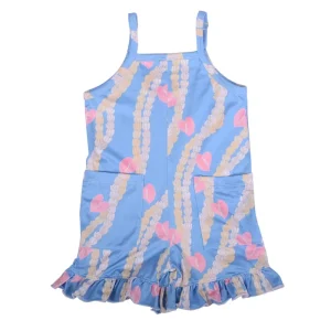 Stock Adjustable Sling Toddler Girls Pocket Jumpsuits Hawaii Romper Bubble Leotard Romper with Sweatshirt Baby Clothing