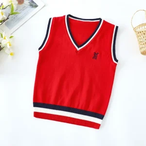 Stock Kids Clothes School Uniform Sweater Primary School Kids Uniforms Waistcoat Baby Vests