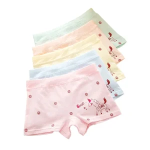 Stock Kids Cotton Boxers Little Girls Panties in Medium and Large Sizes Children’s Underwear