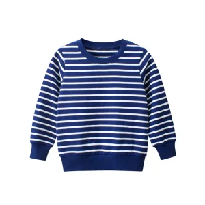 Striped Hoodie for Kids Casual Cotton Sweatshirt with Print for Boys and Girls Winter and Spring