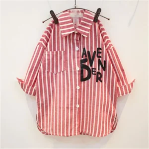 Striped Shirts Girl Dress Kids Shirt Casual Clothing for Girls Bulk
