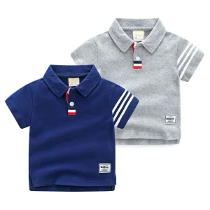 Summer Baby Boy T Shirts Short Sleeve Lapel Polo Shirt 2 3 4 5 6 7 Years Boys Tee Children’s Clothes New Kids Tshirt Garcon