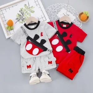 Summer Baby Clothes Suit Children Fashion Boys Girls Cartoon T-Shirt Shorts 2Pcs Set Toddler Casual Clothing Kids Tracksuits