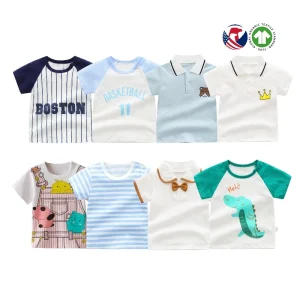 Summer Baby Clothes Thin Casual Short Sleeve T-shirts Boys Girls Cotton Kid Shirt