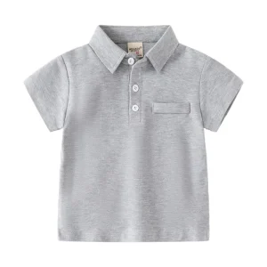 Summer Boys Pure Cotton Short Sleeve Polo Shirt Summer Fashion Children’s Baby Top Polo Shirt
