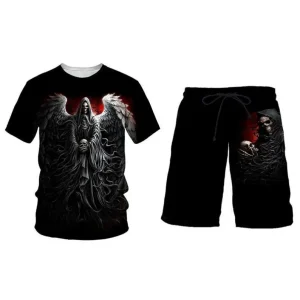 Summer Boys Set Leisure Sports Fitness Design T Shirt with Tracksuits for Gym Training