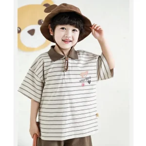 Summer Boys T shirts Striped Casual Kids T Shirt 100% Cotton Short Sleeve Boys Polo T Shirt