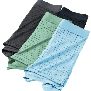 Summer Breathable Quick Dry Multi-color Men’s Panties Mesh Breathable Ice Silk Boxer Briefs Boys Short Shorts