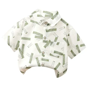Summer Casual Cotton O Neck Shirt for Boys Large Children Short Sleeved Fun Cartoon Pattern T shirts Polo Shirts Style
