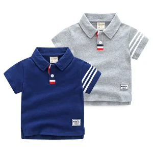Summer Casual New Short-Sleeve Children’s Cotton T-Shirt Korean Style Sports Tie-Dyed Boys’ POLO Shirt