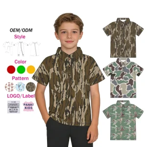 Summer Children Clothes Custom Camo Baby Boys Polo Shirts Short Sleeve Bamboo Fabric T-shirt for Kids Toddler