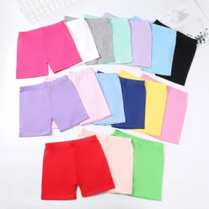 Summer Children Solid Color Baby Girls Biker Shorts Safety Gym Sport Running Yoga Pants Kids Cycling Biker Shorts