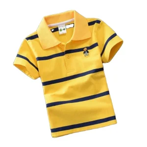 Summer Children T shirt Short Sleeve Cotton Striped Casual Baby Boy Polo Shirt
