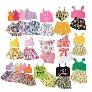 Summer Children’s Clothing Girls Fashion Floral Tank Tops Sleeveless Vest Shirt Shorts Pants Two Pieces Outfits Set