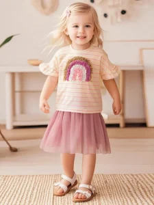 Summer Children’s Clothing for Girls Adorable Cartoon-style Girls’ Dress Sets Cute Girls’ Skirt Set