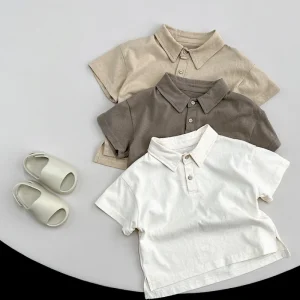 Summer Children’s Cotton Short Sleeved T Shirt Boys Polo Shirt Children T Shirt