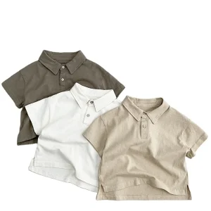 Summer Children’s Cotton Short sleeved T shirt Boys’ Polo Shirt Children T shirt