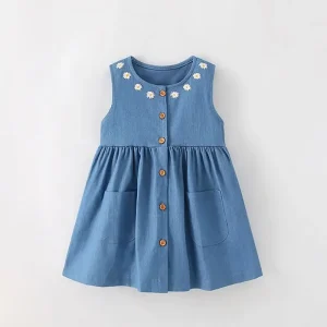 Summer Children’s Cotton Sleeveless Girls Dress Children’s Vest Clothes Baby Girls Dresses