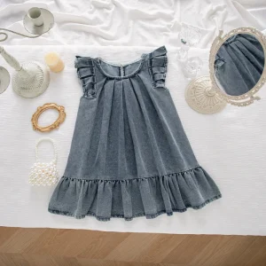 Summer Children’s Girls Princess A-Line Denim Dress Kids Clothes