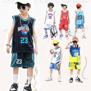Summer Children’s Sports Outfit Basketball Suit Men’s Quick Drying Training Shirt Little Boy’s Basketball Jersey