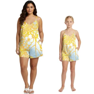 Summer Clothes Polynesian Ladies Plus Size Floral Print Jumpsuits Samoan Girls V Neck Party Playsuits Women Kids Hawaiian Romper