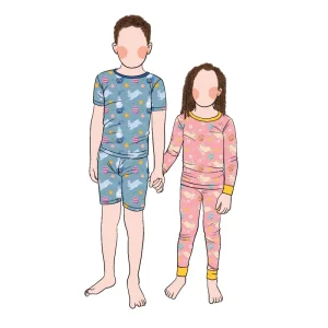 Summer Custom Printed Unisex Bamboo Pajamas Set Kids Sleepwear Baby Girls Boys Clothing Sets