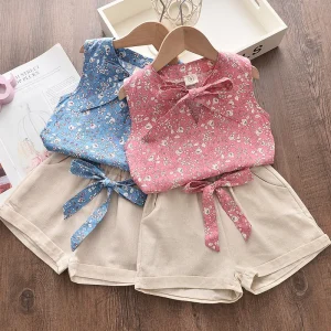 Summer Fashion Girl Clothes Set 1 2 3 4Years Baby Girls T shirt Shorts 2pcs Kids Outfit Girls Clothing Sets