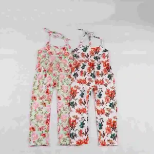 Summer Fashion Kids Floral Sleeveless Jumpsuit Printing Comfortable Full Length Romper Printed Casual Baby One piece Outfit