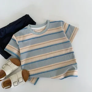 Summer Fashion Korean Boys Stripe T Shirt