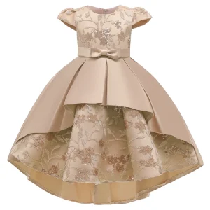 Summer Frock Kids Party Wear Flower Girl Western Party Formal Trailing Birthday Dress