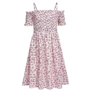 Summer Girls Flowers Party Mesh Layer Floral Pageant Dance Princess Prom Birthday Dress for Kids Clothes 10 to 12 Years
