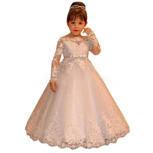 Summer Girls Lace Wedding Dress Kids Birthday Party Princess Flower Girls Dress Girls Clothing Children’s Clothes