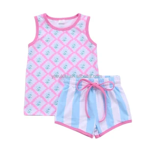 Summer Girls Outfits Floral Shorts Sets Two Piece Girls Clothing Sets