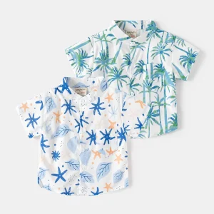 Summer Hot Selling Children’s Cotton Shirt Outdoor Beach Shirt Boy Casual Print Breathable T shirt