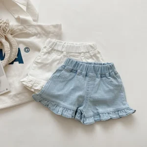 Summer Kid Girls Denim Shorts Solid Toddler Girls Sports Shorts Fashion Pants