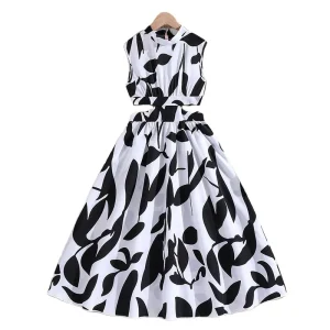 Summer Kids Clothing Holiday Teenage Clothes Chic Print Halter-Waist Princess Girls Dresses