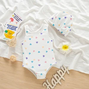 Summer Kids Girl One-Piece Swimsuit Printed Children Outdoor Swimwear Cute Kids Swimming Clothes