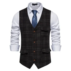 Summer Men’s Fashion British Vest Men’s Leisure Suit Vest