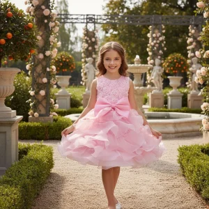 Summer New Arrivals Girls’ Children Dress Print Princess Dress Little Girl Fashionable Birthday Party Host Skirt