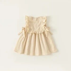 Summer New Baby Girl Sleeveless Skirt Thin Children’s Princess Dress Bow Kid Clothes