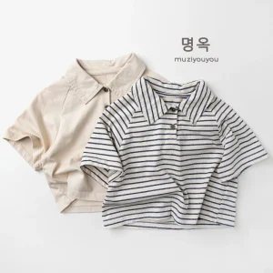 Summer New Children Short Sleeve Polo Shirts For Boys Girls Casual T Shirts Baby Cotton Loose Tops Toddler Tee Kids Clothes