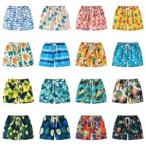 Summer New Children’s Shorts Boys Girls Fashionable Cartoon Beach Casual Sports Swim Shorts Thin Polyester Elastic Waistband